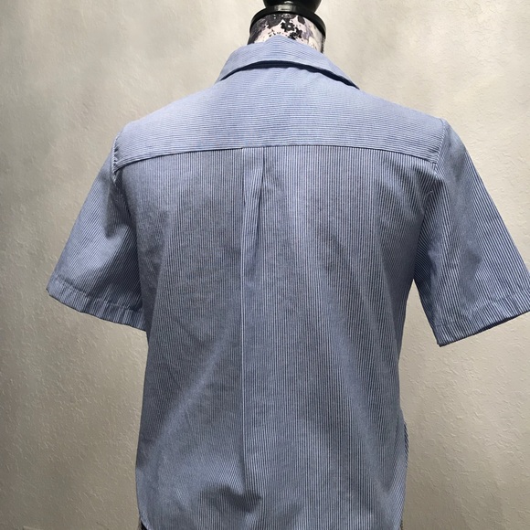 ZARA Stripped Collared Shirt with Flower Apliques - Picture 5 of 6